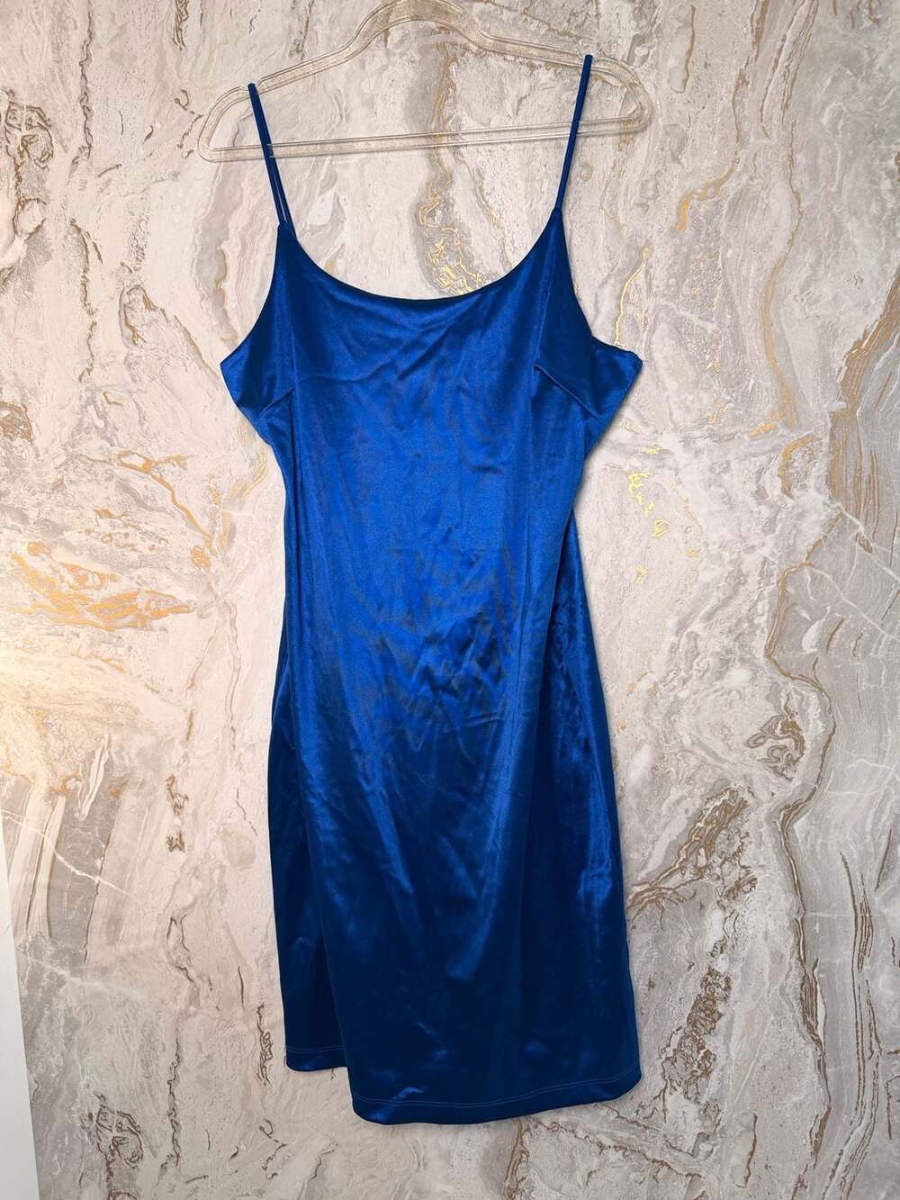 Popular 21 Royal Blue Satin Mini Slip Dress Style DX7480-ROS